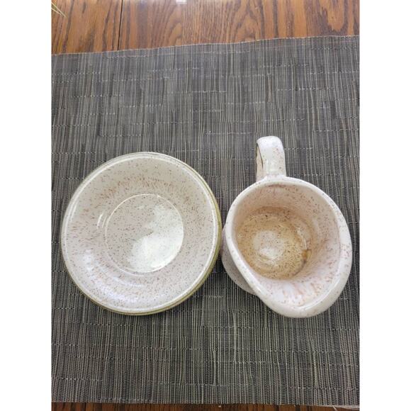 Vintage Pitcher Bowl Small Set, Speckled Cream Floral, Farmhouse Decor - Picture 5 of 8